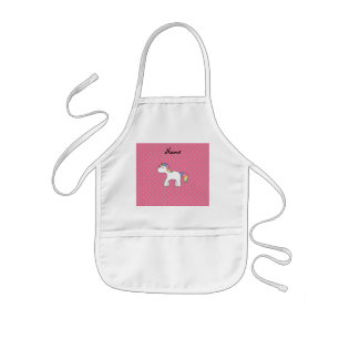 Personalisierter Name Baby unicorn rosa Diamanten Kinderschürze