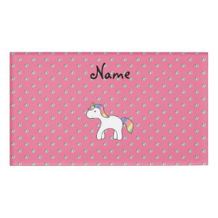 Personalisierter Name Baby unicorn rosa Diamanten Namenschild