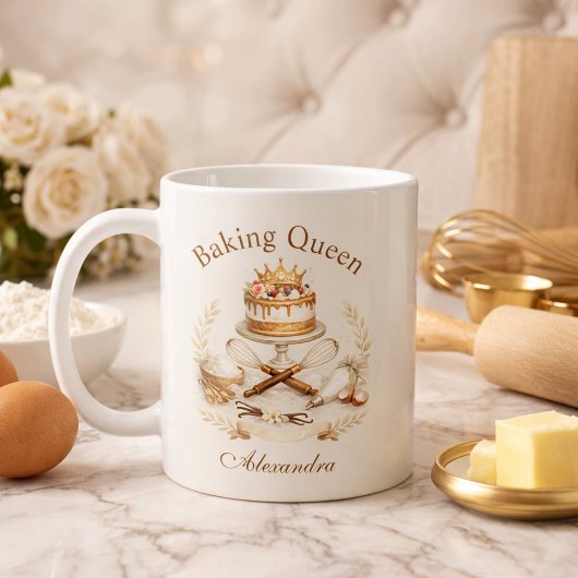 Personalisierter Name Backkönigin Kaffeetasse