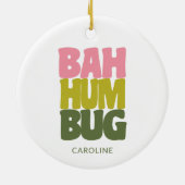 Personalisierter Name Bah Humbug Weihnachtsangebot Keramik Ornament (Hinten)