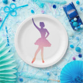 Personalisierter Name Ballerina modern Pappteller (Party)