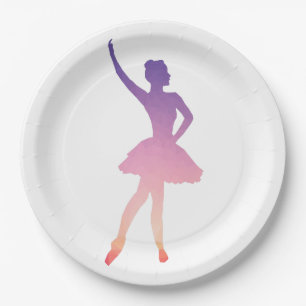 Personalisierter Name Ballerina modern Pappteller