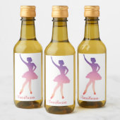Personalisierter Name Ballerina modern Weinetikett (Flaschen)