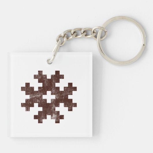 Personalisierter Name baltisches Muster Schlüsselanhänger (Rückseite)