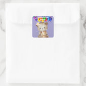 Personalisierter Name Bär Quadratischer Aufkleber (Tasche)