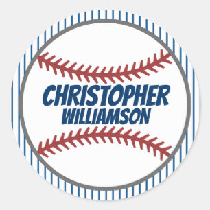 Personalisierter Name Baseball-Aufkleber Runder Aufkleber
