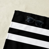 Personalisierter Name Baseball Black Stripes Strandtuch (Beispiel)