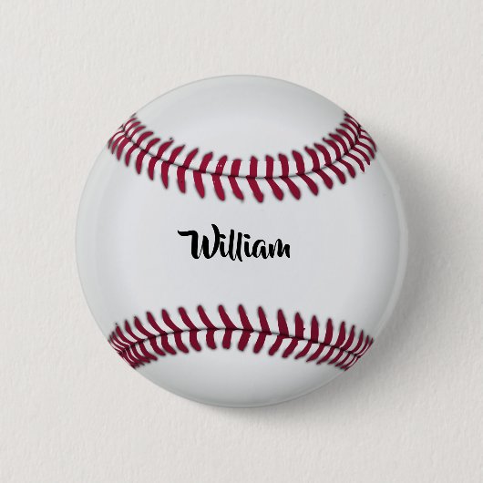 Personalisierter Name Baseball Button (Vorderseite)