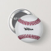 Personalisierter Name Baseball Button (Vorne & Hinten)