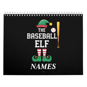 Personalisierter Name Baseball-Elf Familie passend Kalender