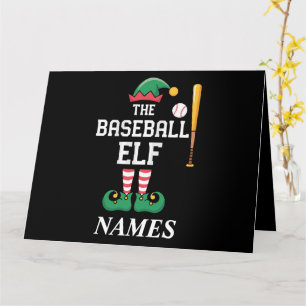 Personalisierter Name Baseball-Elf-Familie überein Karte