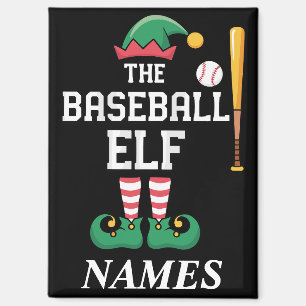 Personalisierter Name Baseball-Elf Familien-Matchi Magnet