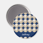 Personalisierter Name Baseball Magnet, blauer Hint Magnet (Vorderseite/Rückseite)