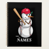 Personalisierter Name Baseball-Schneemann-Kugeln S Planer (Vorderseite)
