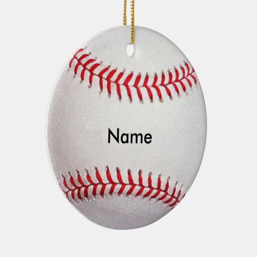 Personalisierter Name Baseball Weihnachtsschmuck (Rechts)