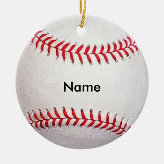 Personalisierter Name Baseball Weihnachtsschmuck (Vorne)
