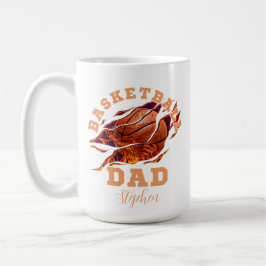 Personalisierter Name Basketball Papa Väter Tag Kaffeetasse