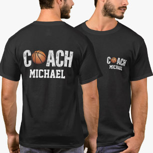 Personalisierter Name Basketball-Rücken- und Vorde T-Shirt