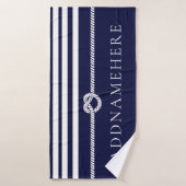 Personalisierter Name Bath Handtuch für Navy Strip Badehandtuch (Badehandtuch)