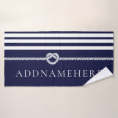 Personalisierter Name Bath Handtuch für Navy Strip Badehandtuch (Badehandtuch)
