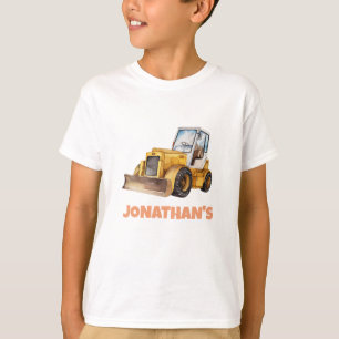 Personalisierter Name Baustellenfahrzeug Bulldozer T-Shirt