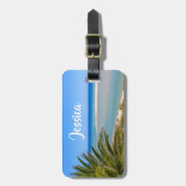 Personalisierter Name "Beach and Seascape" Gepäckanhänger (Vorderseite vertikal)