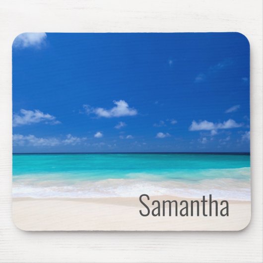 Personalisierter Name Beach Waves Ocean Surf Mouse Mousepad (Vorne)