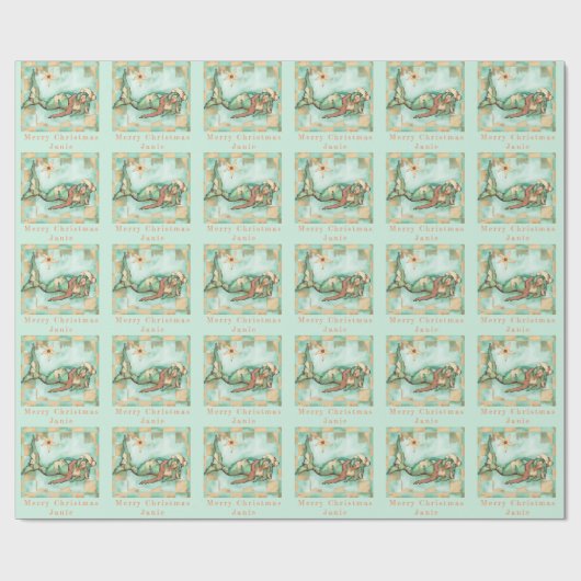 Personalisierter Name Beachy Geschenkpapier (Flach)