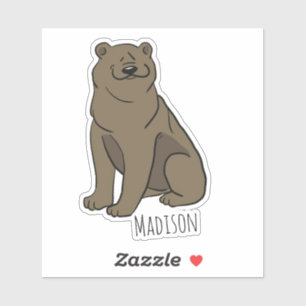 Personalisierter Name Bear Vinyl Sticker