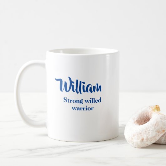 Personalisierter Name Bedeutung Name William Tasse (Mit Donut)