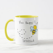 Personalisierter Name | Bee Happy Tasse (Links)