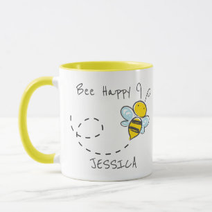 Personalisierter Name   Bee Happy Tasse