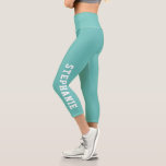 Personalisierter Name Benutzerdefiniert Capri Leggings<br><div class="desc">Personalisierter Name Custom Made Capri Leggings Aquamarin. Personalisieren Sie dieses benutzerdefinierte DIY-Design mit Ihrem eigenen Namen oder Text. Klicken Sie auf Anpassen,  um Ihre eigenen Farben zu wählen.</div>