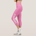 Personalisierter Name Benutzerdefiniert Capri Leggings<br><div class="desc">Personalisierter Name Custom Made Capri Leggings rosa. Personalisieren Sie dieses benutzerdefinierte DIY-Design mit Ihrem eigenen Namen oder Text. Klicken Sie auf Anpassen,  um Ihre eigenen Farben zu wählen.</div>