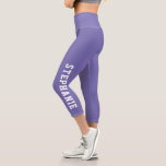 Personalisierter Name Benutzerdefiniert Capri Leggings<br><div class="desc">Personalisierter Name Custom Made Capri Leggings Lila. Personalisieren Sie dieses benutzerdefinierte DIY-Design mit Ihrem eigenen Namen oder Text. Klicken Sie auf Anpassen,  um Ihre eigenen Farben zu wählen.</div>