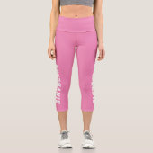 Personalisierter Name Benutzerdefiniert Rosa Capri Leggings (Vorderseite)