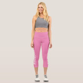 Personalisierter Name Benutzerdefiniert Rosa Capri Leggings (Vorderseite)