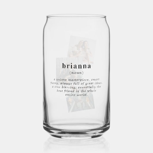 Personalisierter Name Benutzerdefinierte Definitio Dosenglas (Vorderseite)