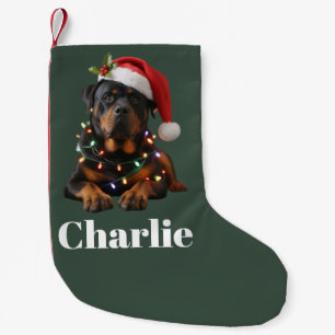 Personalisierter Name Benutzerdefinierter Rottweil Kleiner Weihnachtsstrumpf