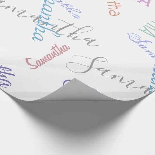 Personalisierter Name: benutzerdefiniertes farbige Geschenkpapier (Ecke)