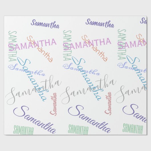 Personalisierter Name: benutzerdefiniertes farbige Geschenkpapier (Flach)