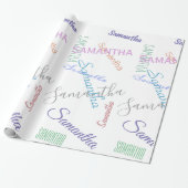 Personalisierter Name: benutzerdefiniertes farbige Geschenkpapier (Ungerollt)