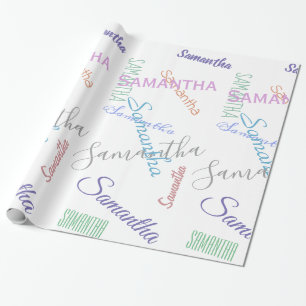 Personalisierter Name: benutzerdefiniertes farbige Geschenkpapier