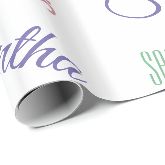Personalisierter Name: benutzerdefiniertes farbige Geschenkpapier (Rolleneckpunkt)