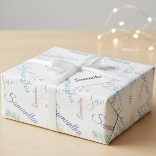 Personalisierter Name: benutzerdefiniertes farbige Geschenkpapier