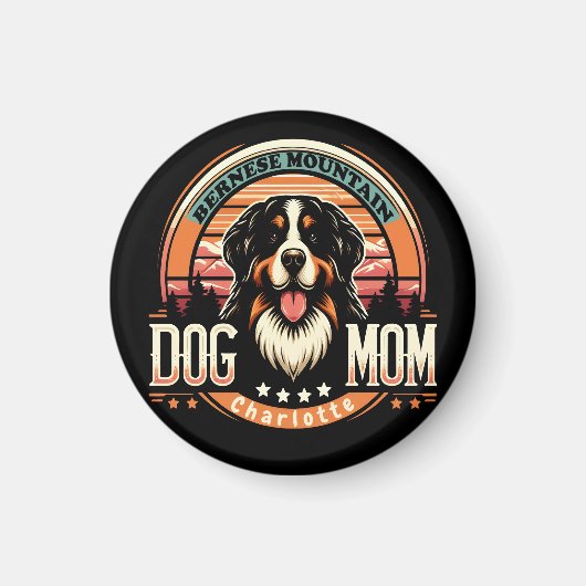 Personalisierter Name Bernese Mountain Hund Mama V Magnet (Vorne)
