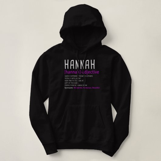 Personalisierter Name Beschreibung Hannah Premium Hoodie (Design vorne)
