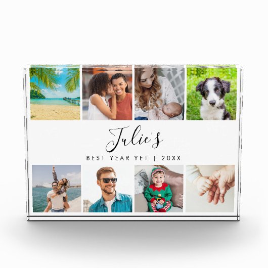 Personalisierter Name Best Year yet Collage 8 Fotoblock (Vorderseite)