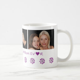 Personalisierter Name + Beste Mama je + 3 Fotos Kaffeetasse