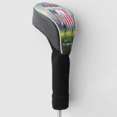 Personalisierter Name Bester Vater nach Par Golf Headcover (angewinkelt)